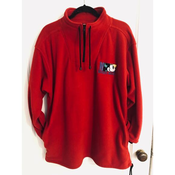 Mickey Mouse Sz S/M Fleece Jacket Embroidered Disney Inc Vintage 1990's Men - Picture 1 of 6